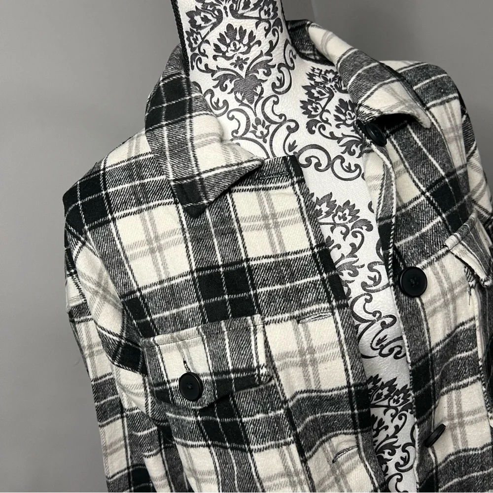 Forever 21 Plaid Shacket Size 0X NWT Boho Bohemian Plus Size Curvy - Picture 4 of 15